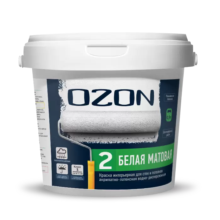 Краска интерьерная для обоев OZON-2 ВД-АК-222С-1,2 С (бесцветная)  обычная